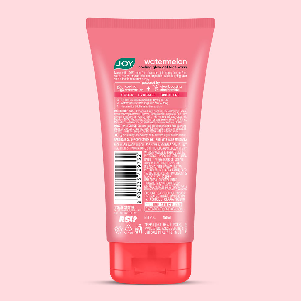 Joy Watermelon Cooling Glow Gel Face Wash 150ml