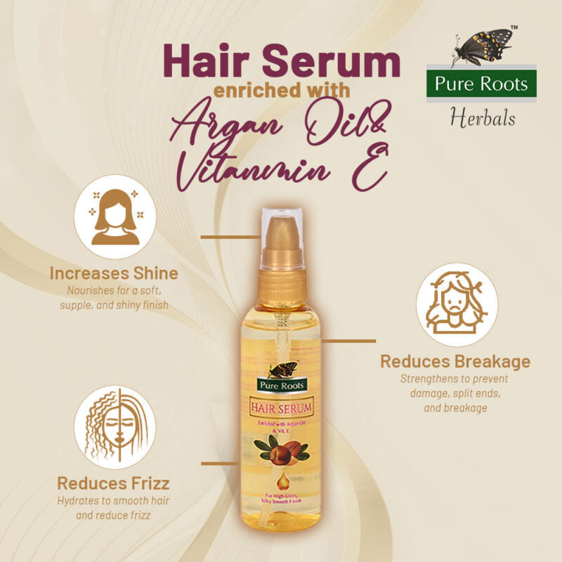 Pure Roots Hair Serum with Argan Oil & Vitamin E 100ml