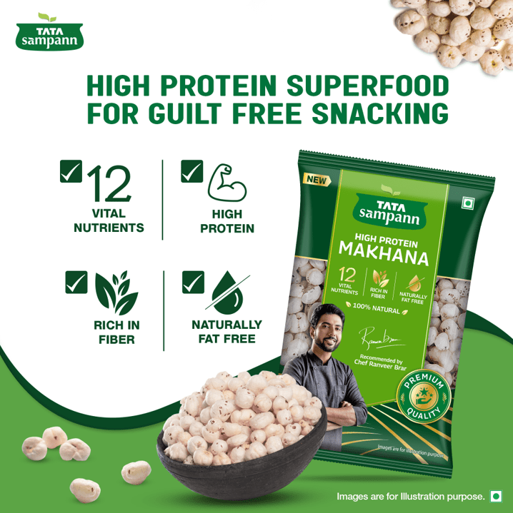 Tata High Protein Makhana | Rich in Fiber | Naturally Fat-Free |